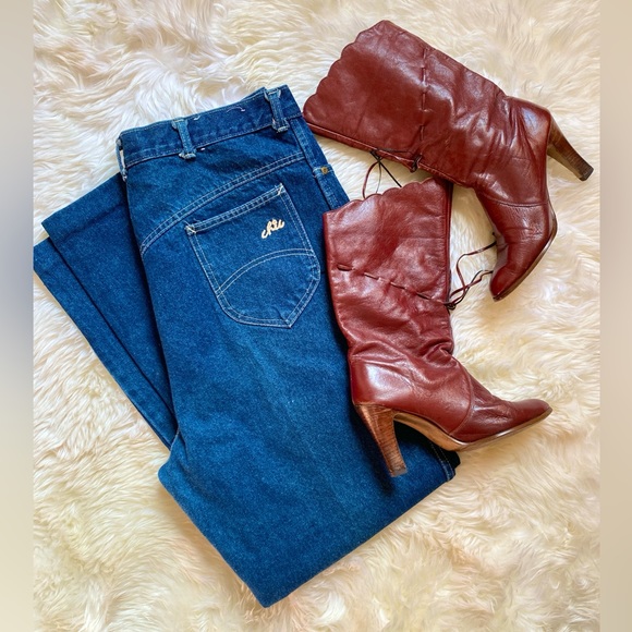 SOLD!💥Vintage High-Rise Flattering Chic Mom Jeans, Dark Wash, 80s 90s, 34 Waist - Picture 13 of 13